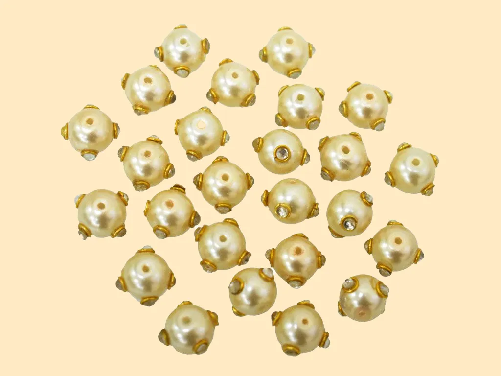 Cream Kundan Work Beads