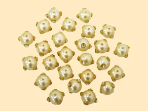 Cream Kundan Work Beads