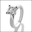 Cubic Zirconia 1 Carat Princess Stone Tiffany Solitaire Platinum Engagement Ring