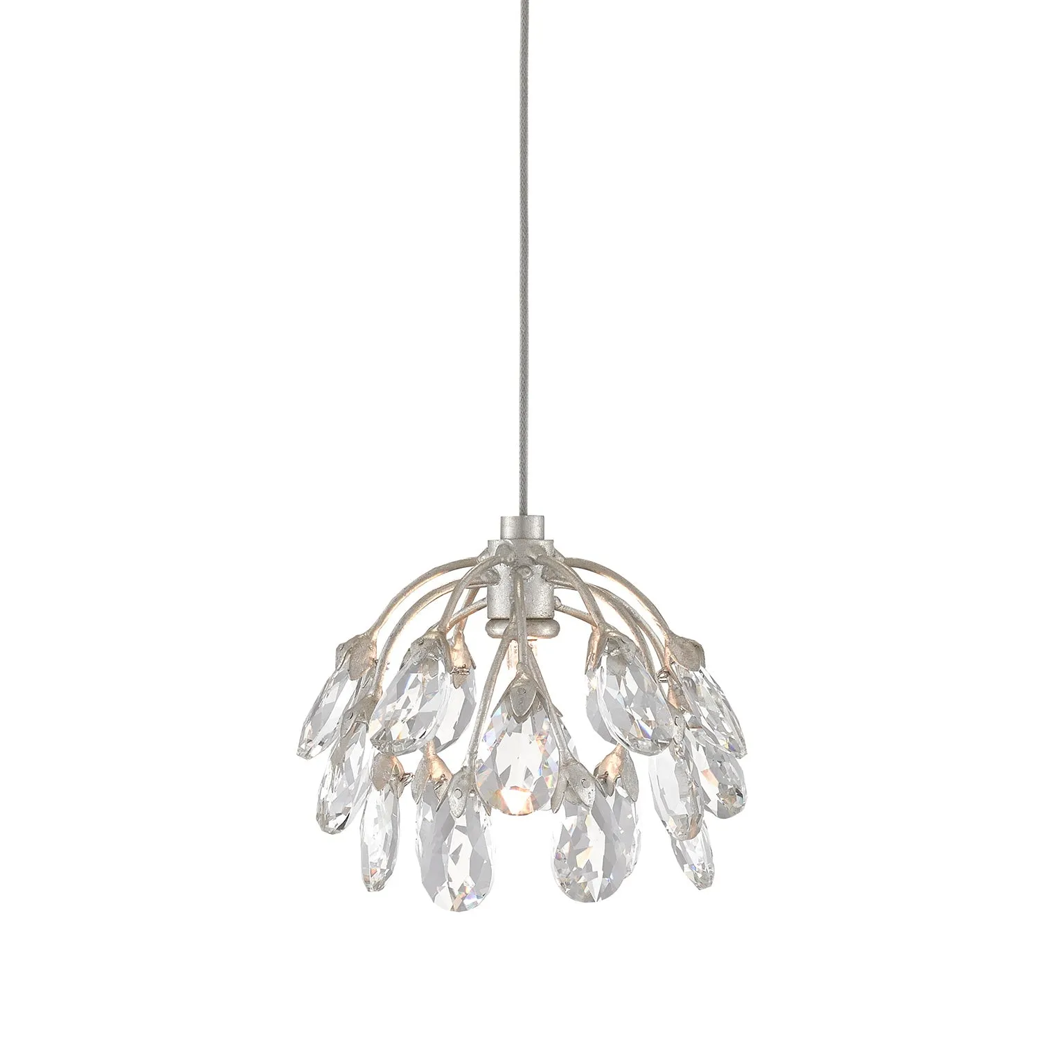 Currey & Co Crystal Bud 1-Light Multi-Drop Pendant
