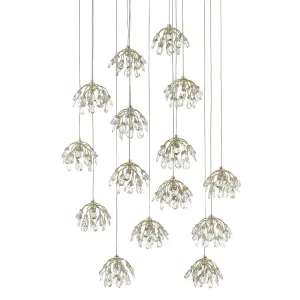 Currey & Co Crystal Bud Round 15-Light Multi-Drop Pendant