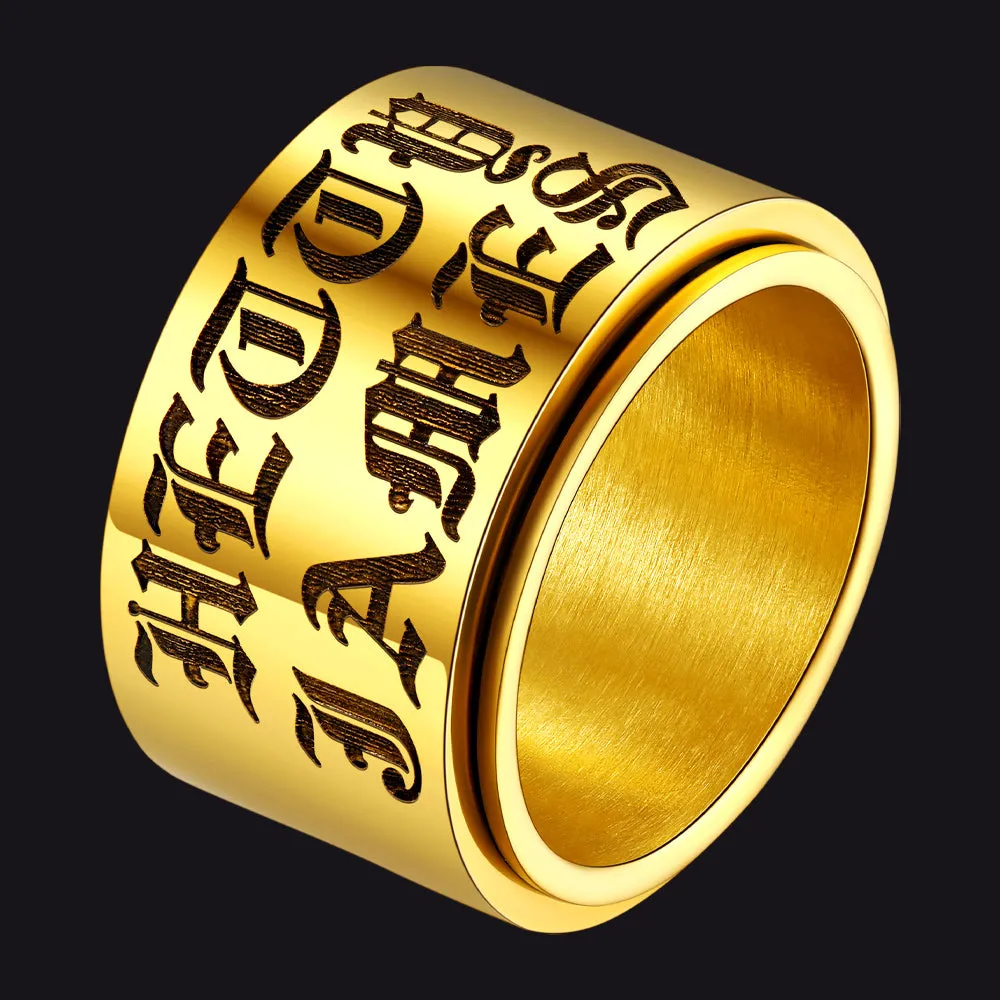 Custom Fidget Spinner Anxiety Rings for Men Women, 9mm/15mm