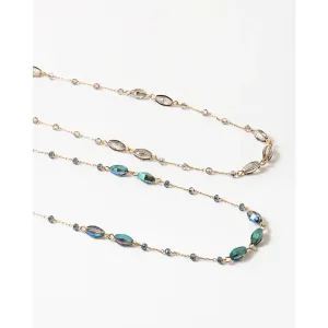 Cut Black Diamond Crystal Segmented Chain Necklace