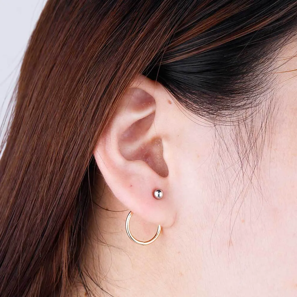 Dainty Ball Hoop Earrings