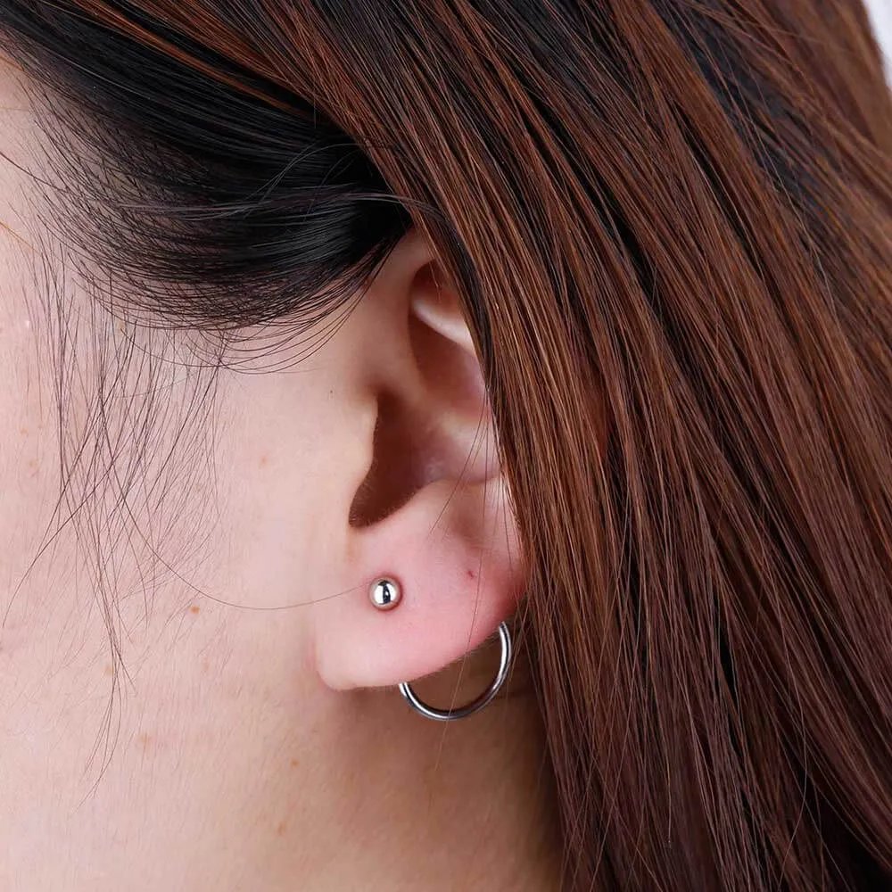 Dainty Ball Hoop Earrings