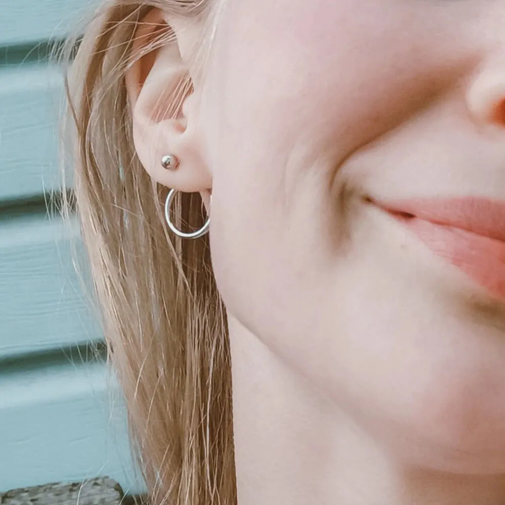 Dainty Ball Hoop Earrings