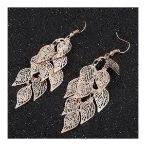 Dama Rusa- Golden Shaded Bohemian Leaves Earrings- TM-E-53-Gd
