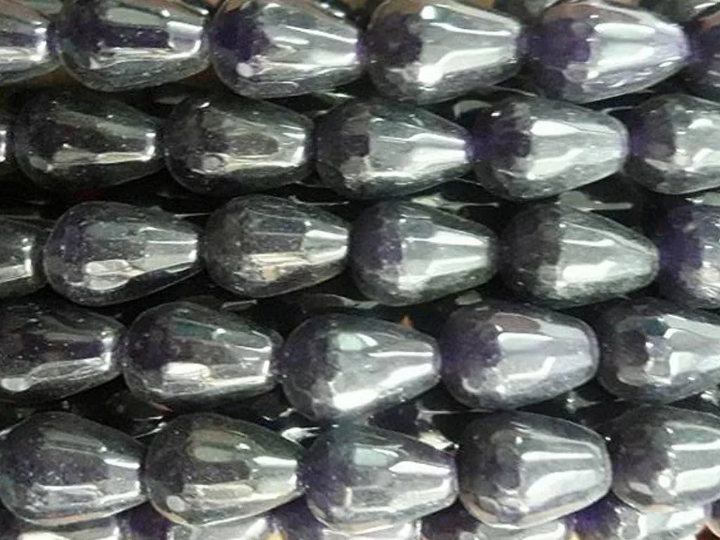 Dark Purple Drop Faceted Agate Stones