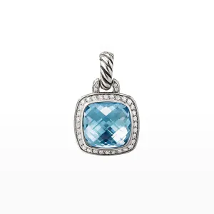 David Yurman Albion Pendant with Blue Topaz and Diamonds, 11mm