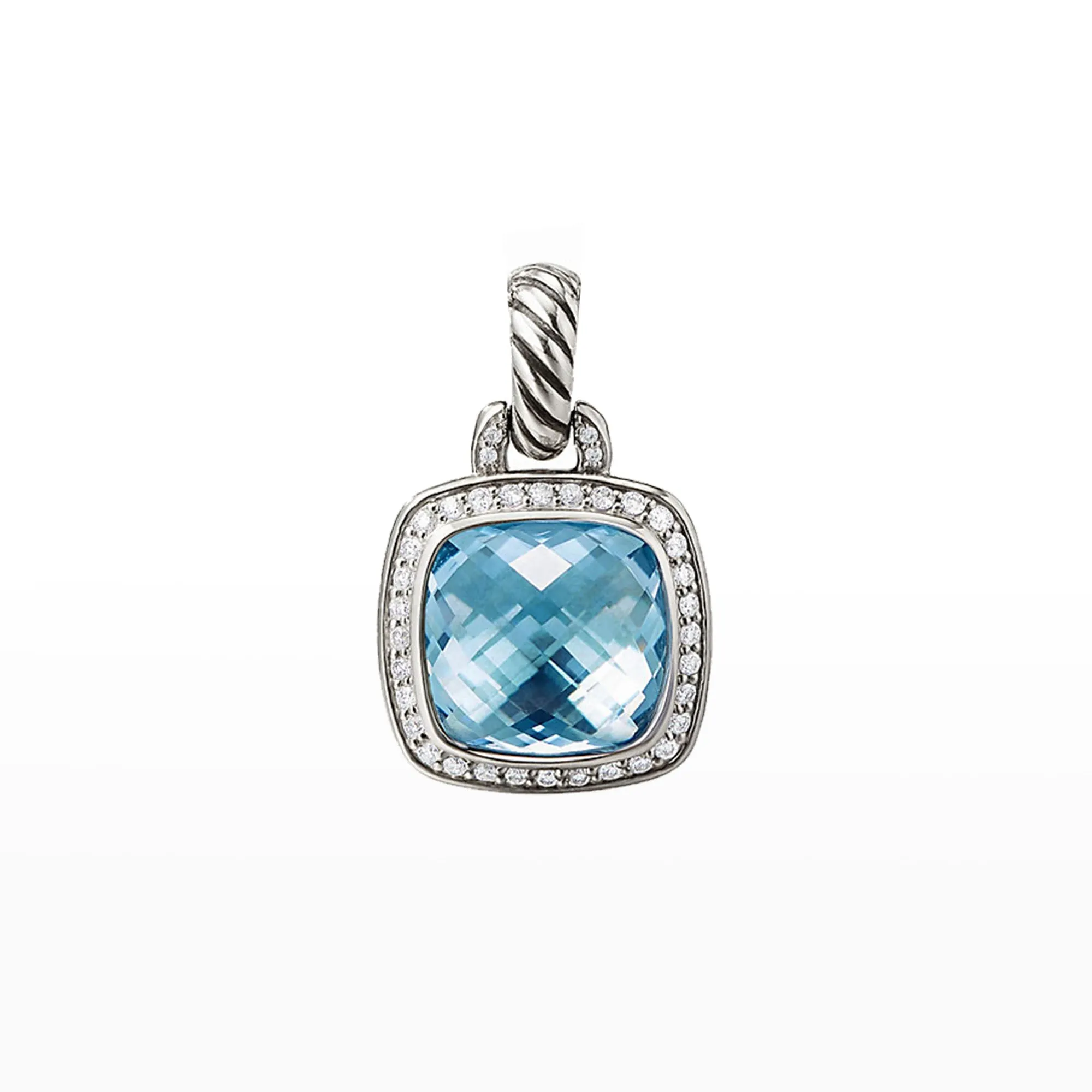 David Yurman Albion Pendant with Blue Topaz and Diamonds, 11mm
