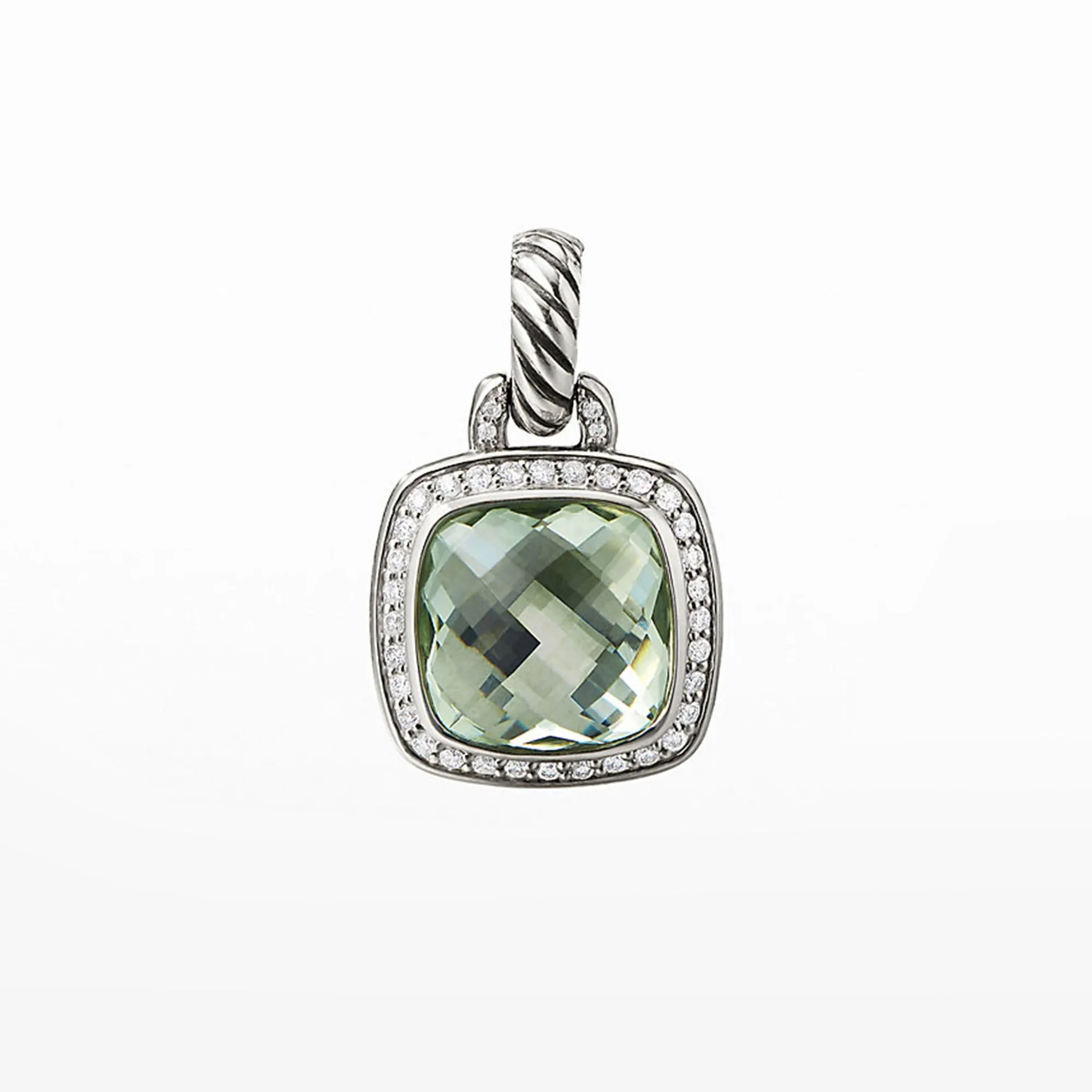 David Yurman Albion Pendant with Prasiolite and Diamonds, 11mm