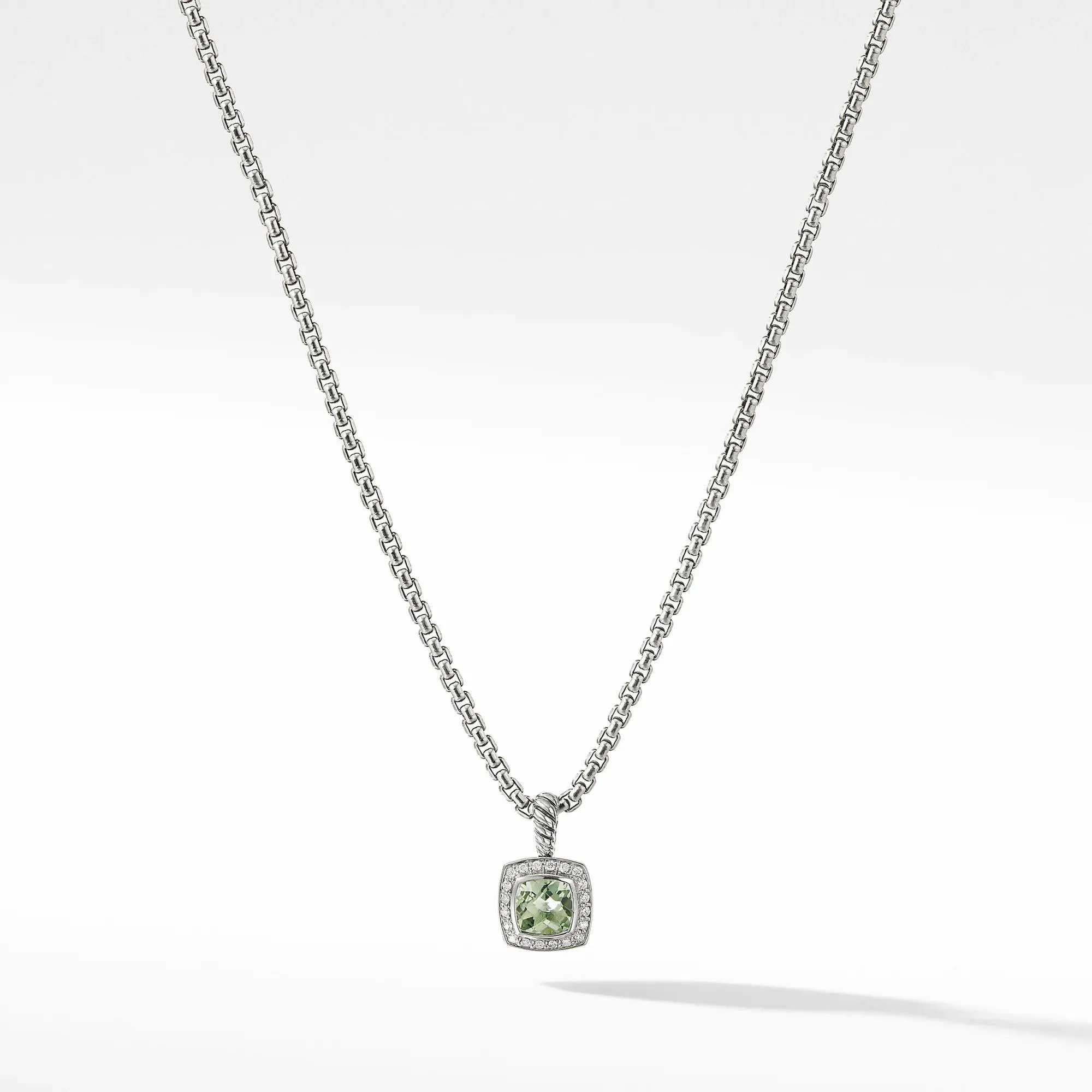 David Yurman Petite Albion Pendant Necklace with Prasiolite and Diamonds