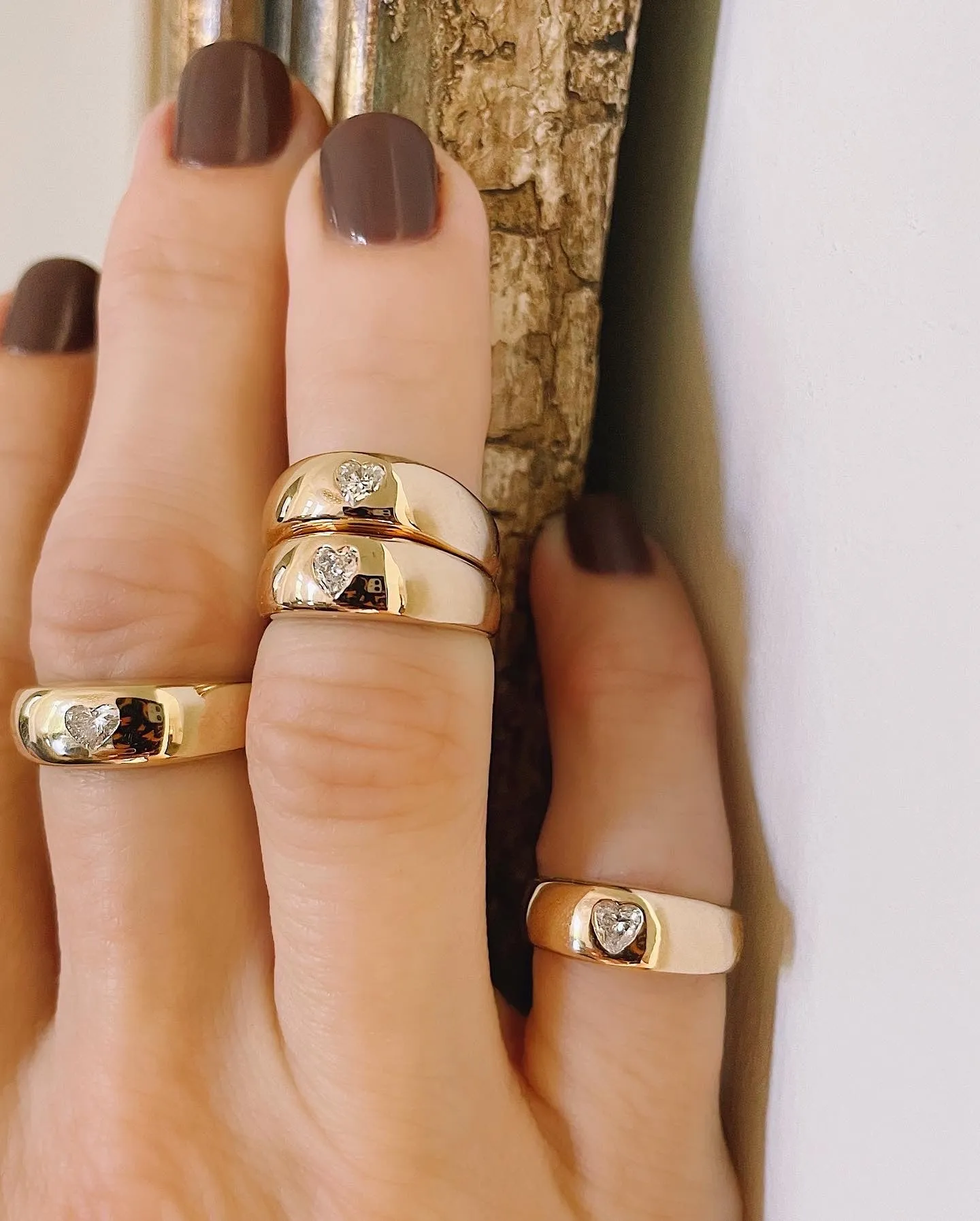 Diamond Heart Connected Ring
