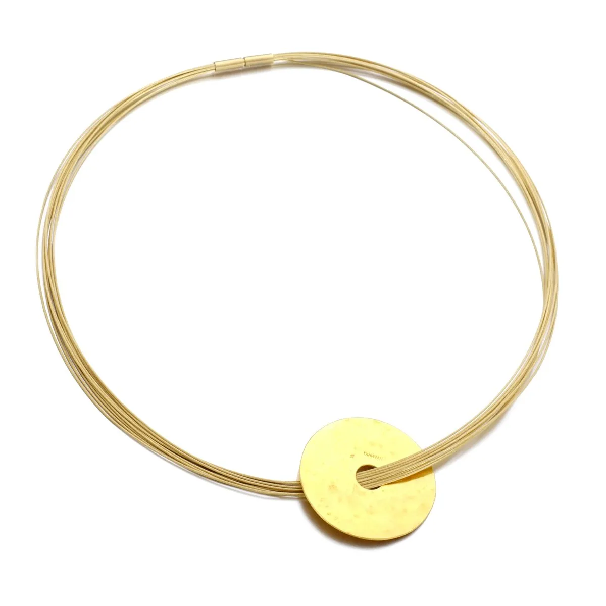 Dinh Van Disc Pendant Yellow Gold Choker Necklace