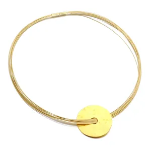 Dinh Van Disc Pendant Yellow Gold Choker Necklace