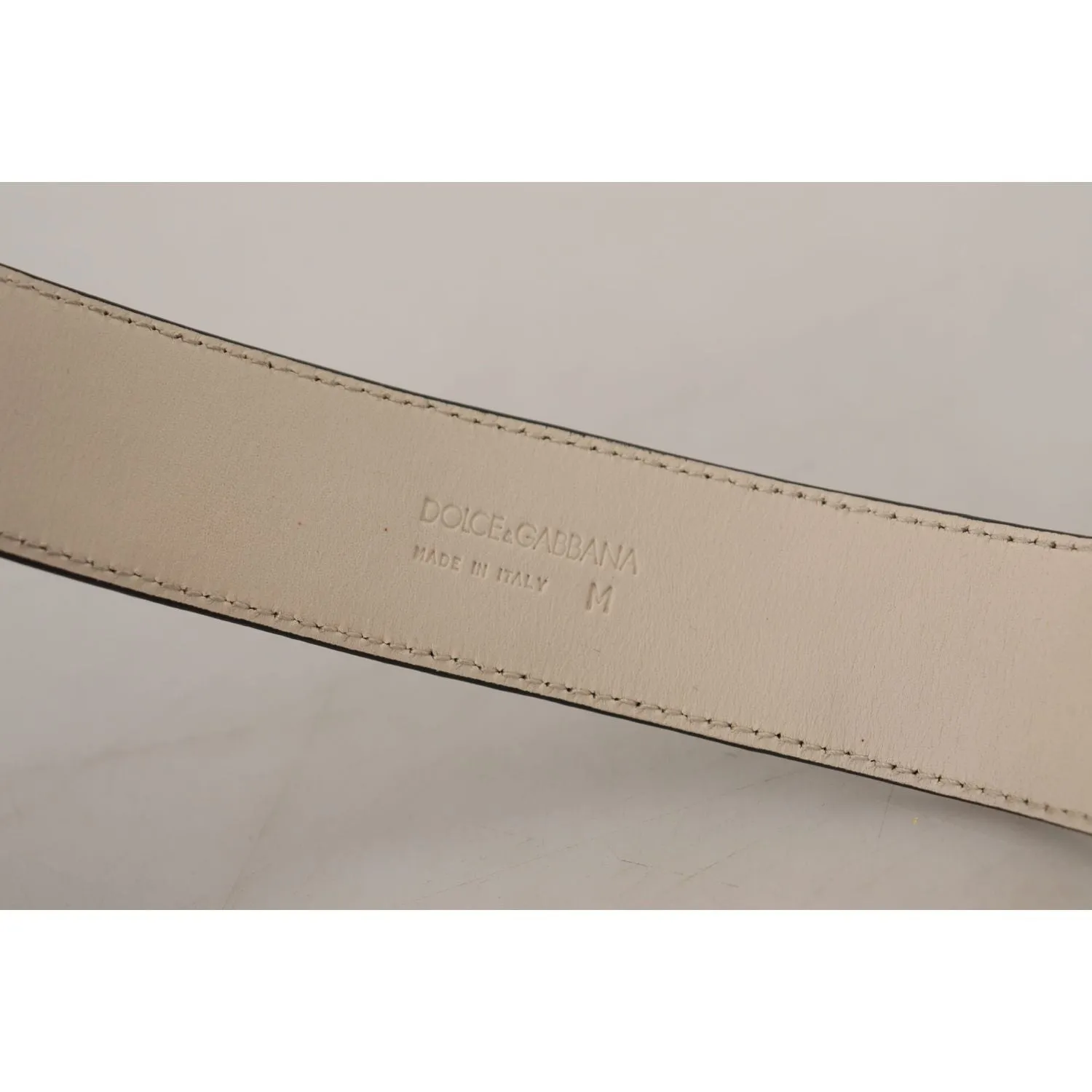 Dolce & Gabbana Elegant Black Leather Gold Detail Bracelet