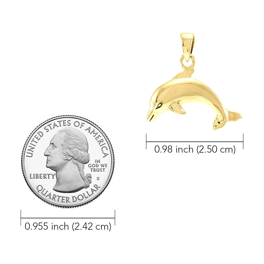 Dolphin 14K Yellow Gold Pendant GTP1016