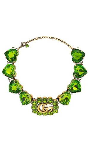 Double G Heart-crystal Necklace