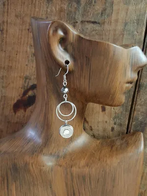 Double Round Fine Stainless Ring Bullet Earrings