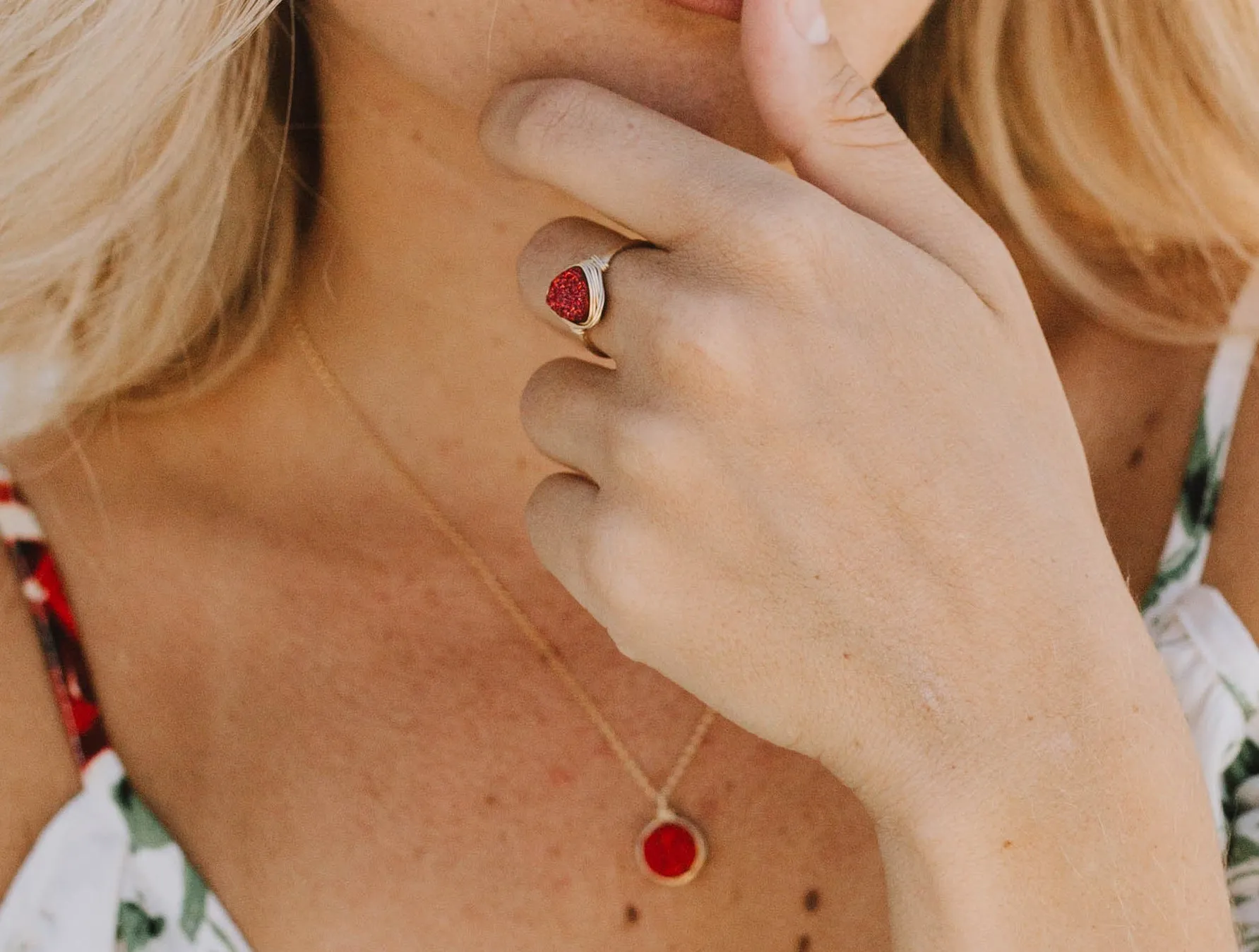Druzy Triangle Rings