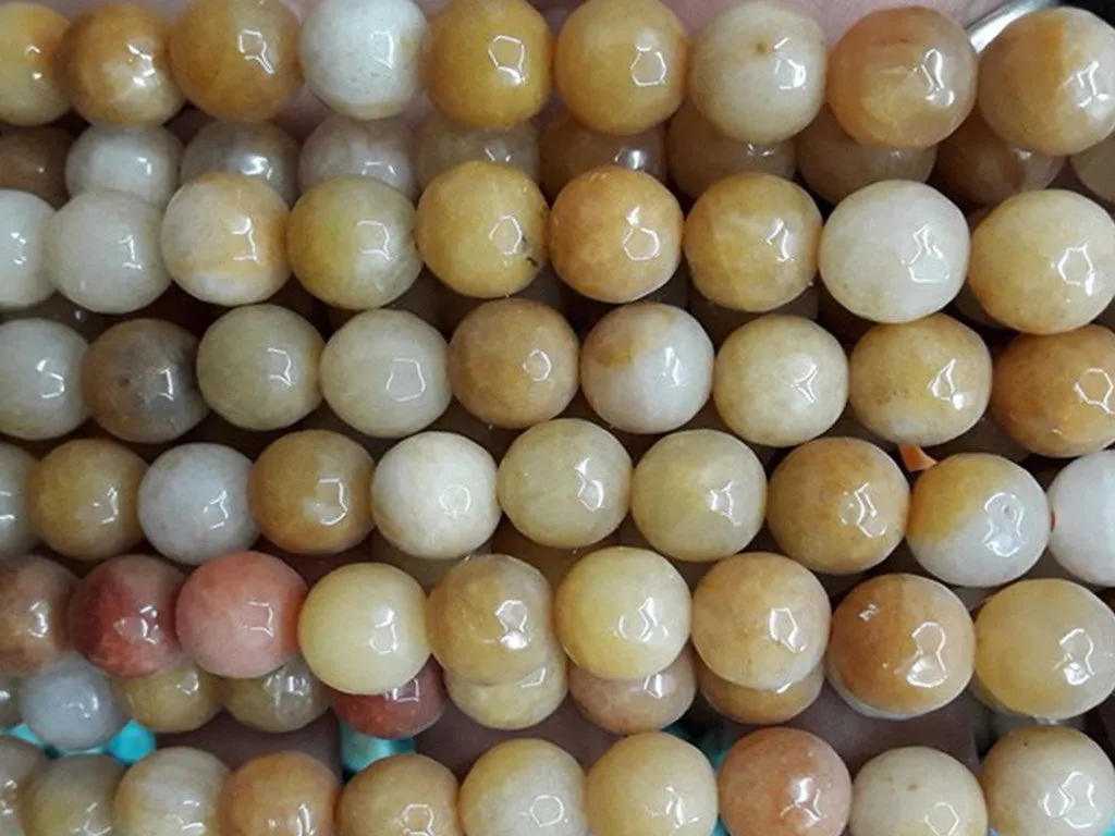 Dull Yellow Circular Semi Precious Agate Stones