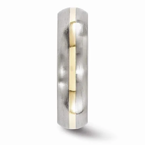 Edward Mirell Titanium And 14k Gold Brushed Band - 6mm