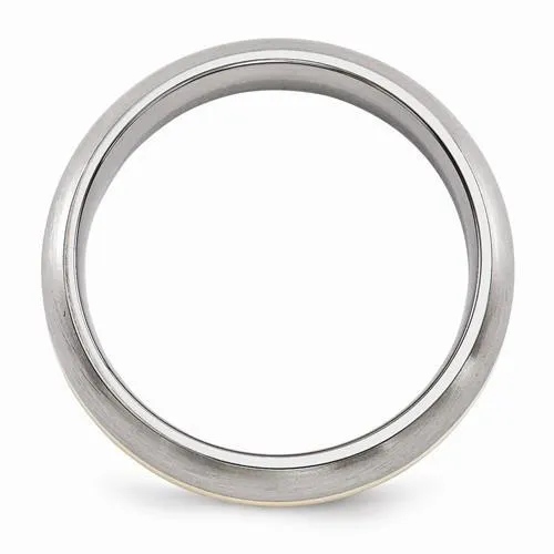 Edward Mirell Titanium And 14k Gold Brushed Band - 6mm