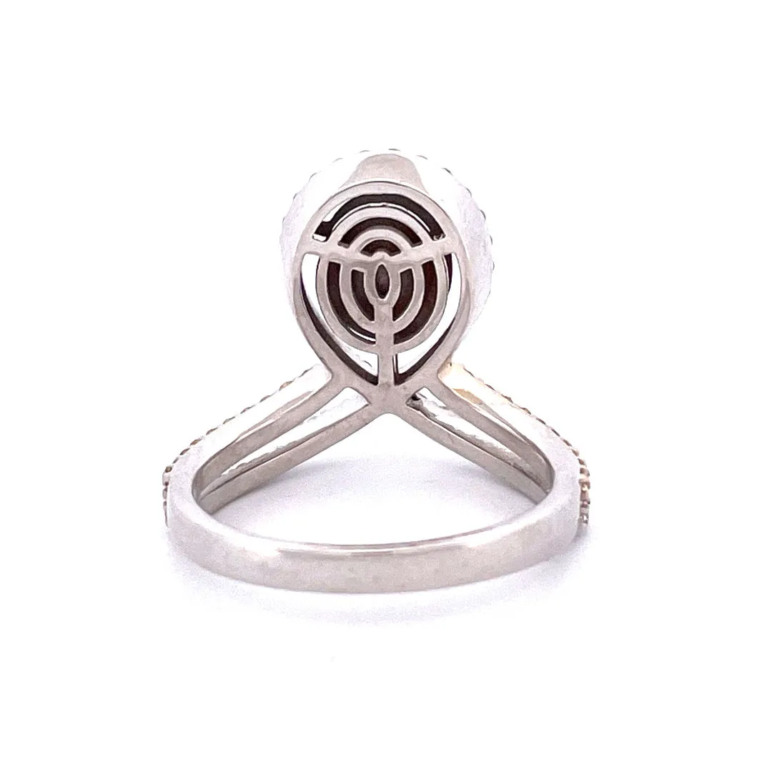 Elegant 18k White Gold Natural Yellow Diamond Ring
