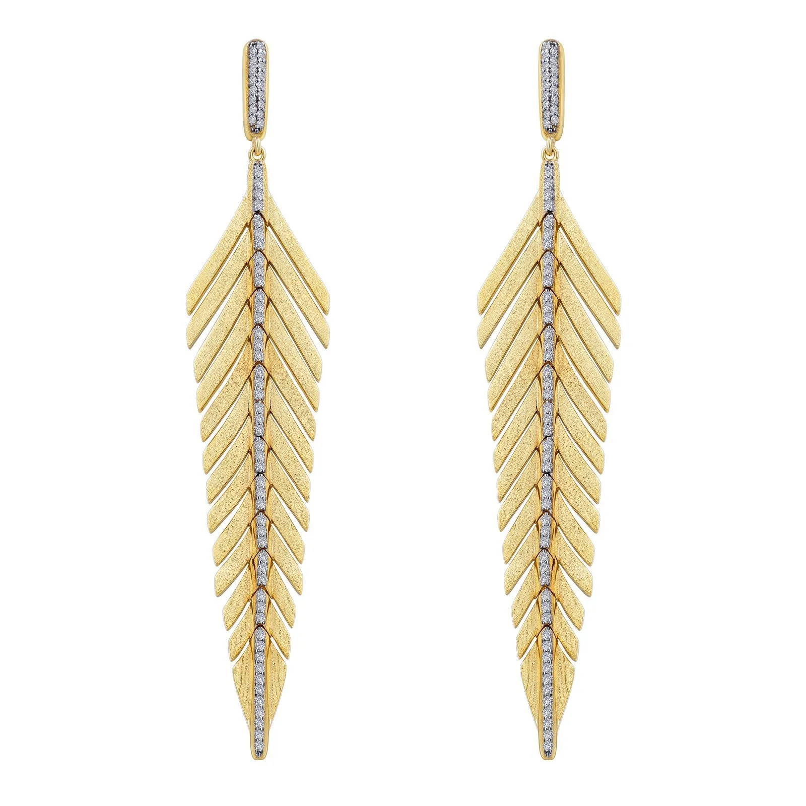 Elegant Feather Drop Earrings