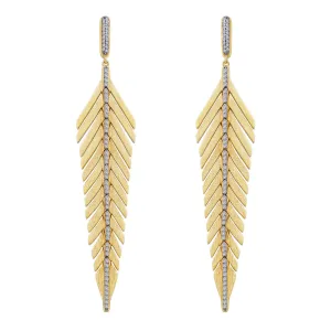 Elegant Feather Drop Earrings