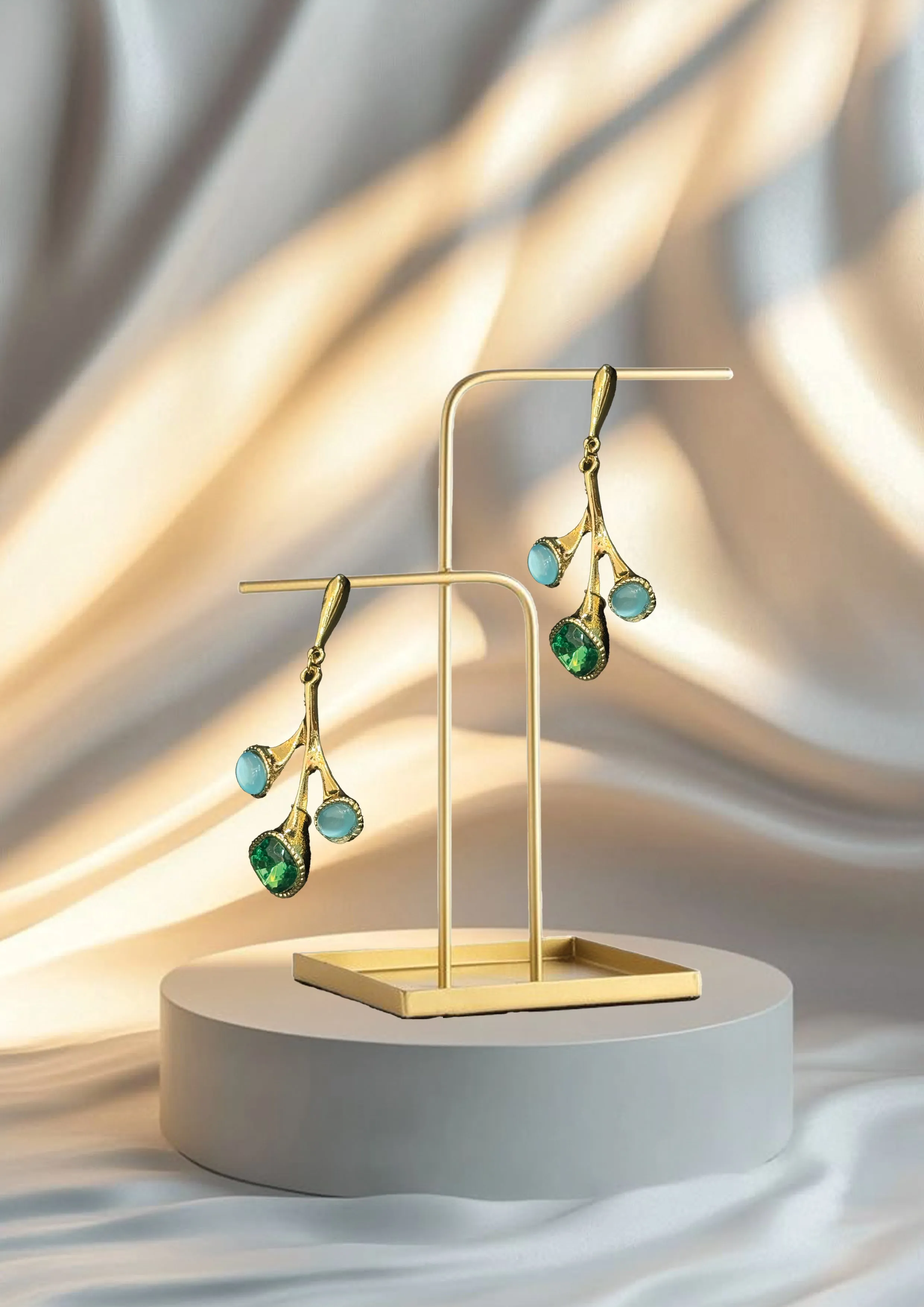 Elegant Gold-Toned Multicolour Earring