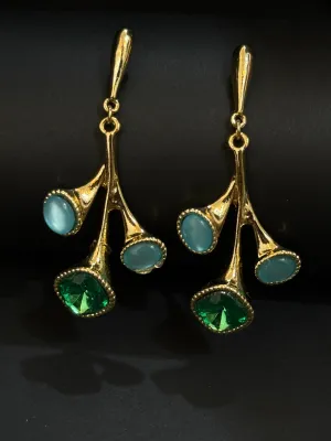 Elegant Gold-Toned Multicolour Earring