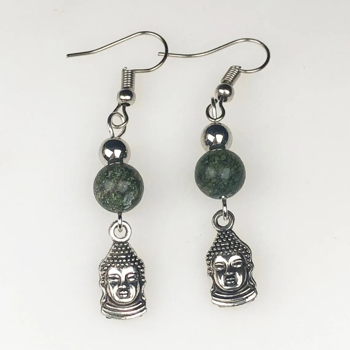 Elegant Green Jasper Earrings
