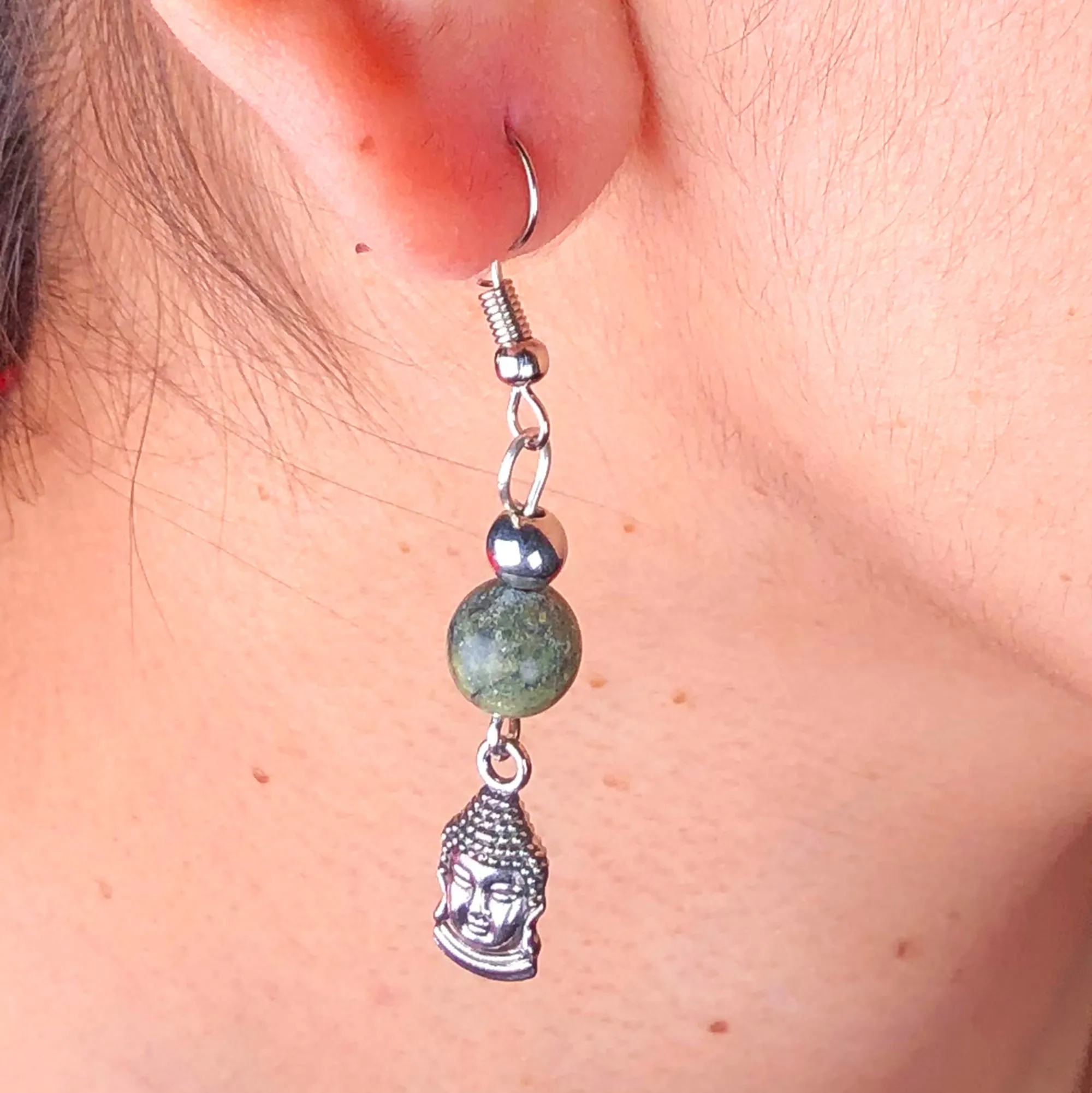 Elegant Green Jasper Earrings