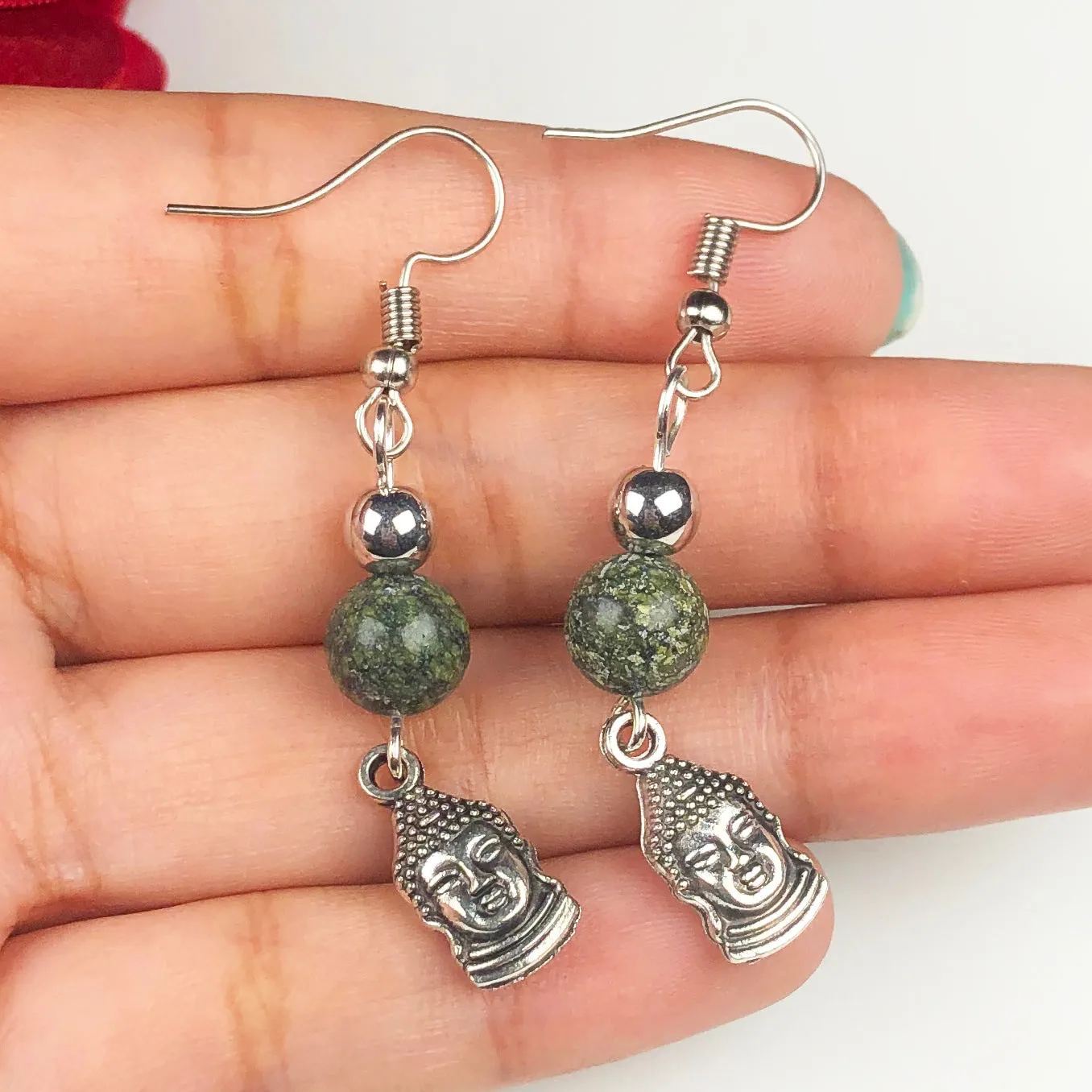 Elegant Green Jasper Earrings