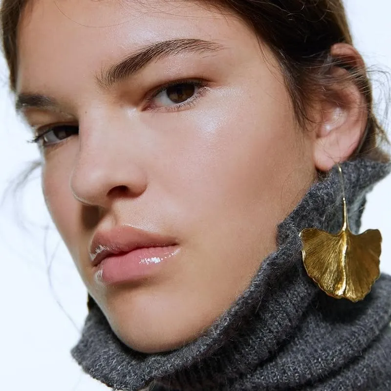 ELEGANT LEAF-SHAPED DANGLE DROP EARRINGS