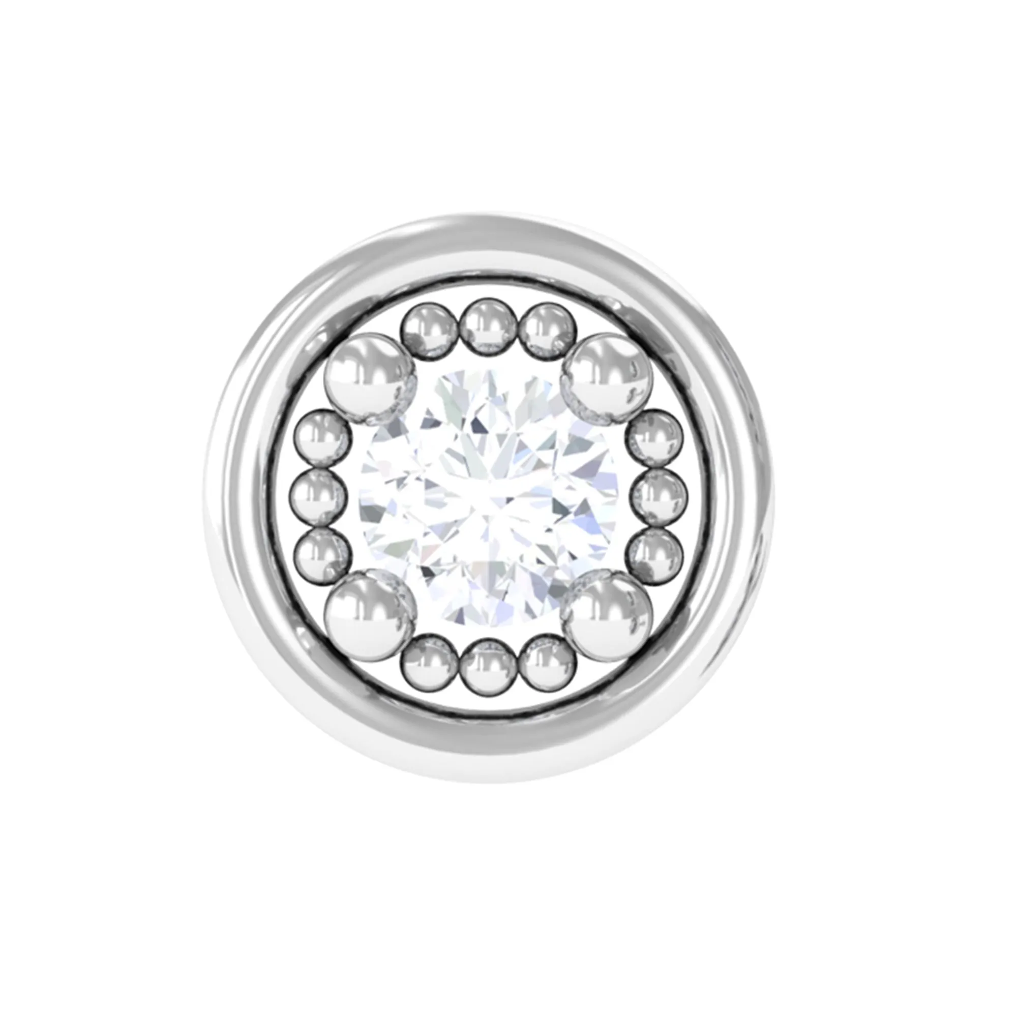 Elegant Moissanite Gold Circle Earring for Helix Piercing