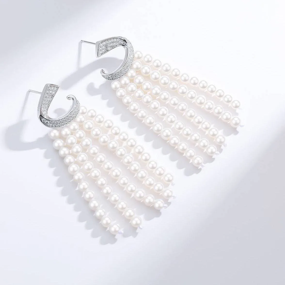 Elegant Pearl Cascade Earrings