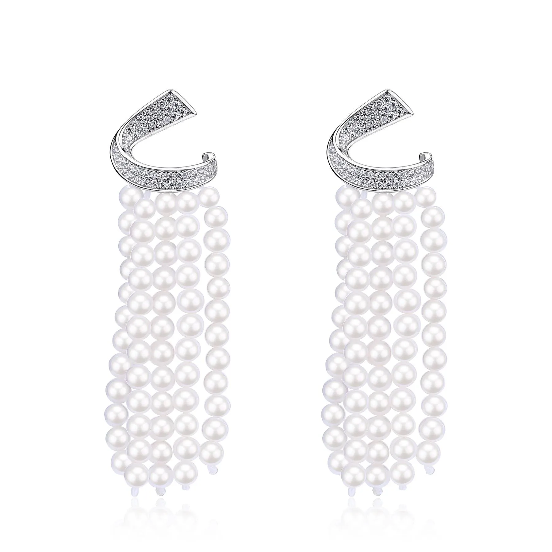 Elegant Pearl Cascade Earrings