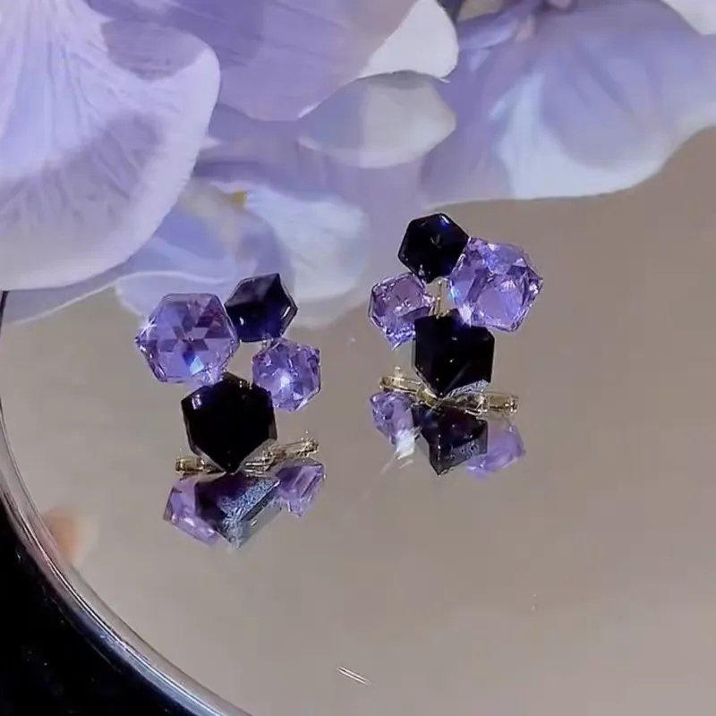 Elegant Purple Charm Earrings