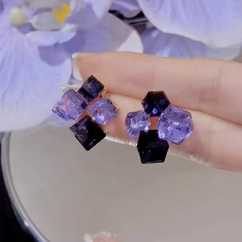 Elegant Purple Charm Earrings