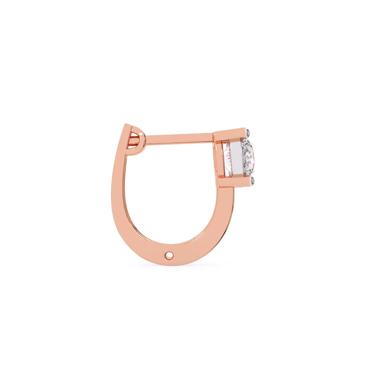 Elegant Round Diamond Hoop Earrings