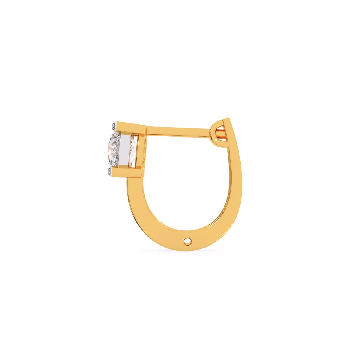 Elegant Round Diamond Hoop Earrings