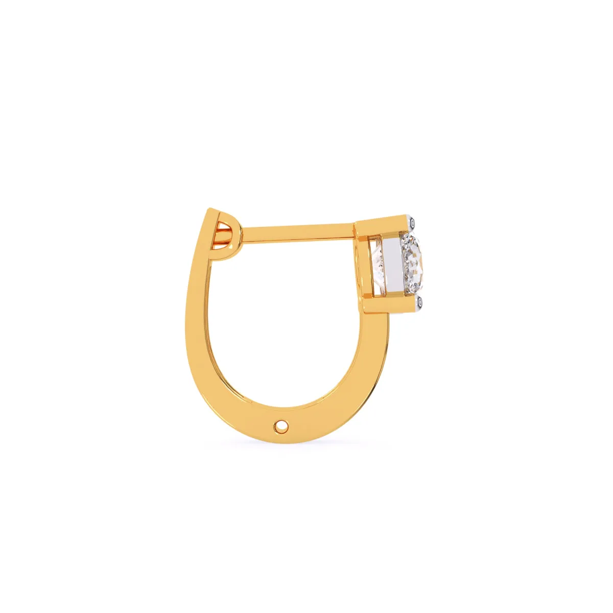 Elegant Round Diamond Hoop Earrings