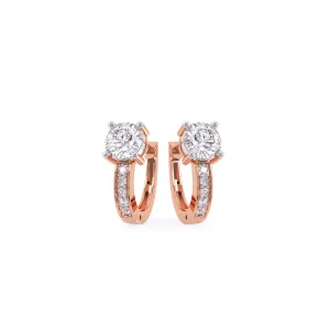 Elegant Round Diamond Hoop Earrings