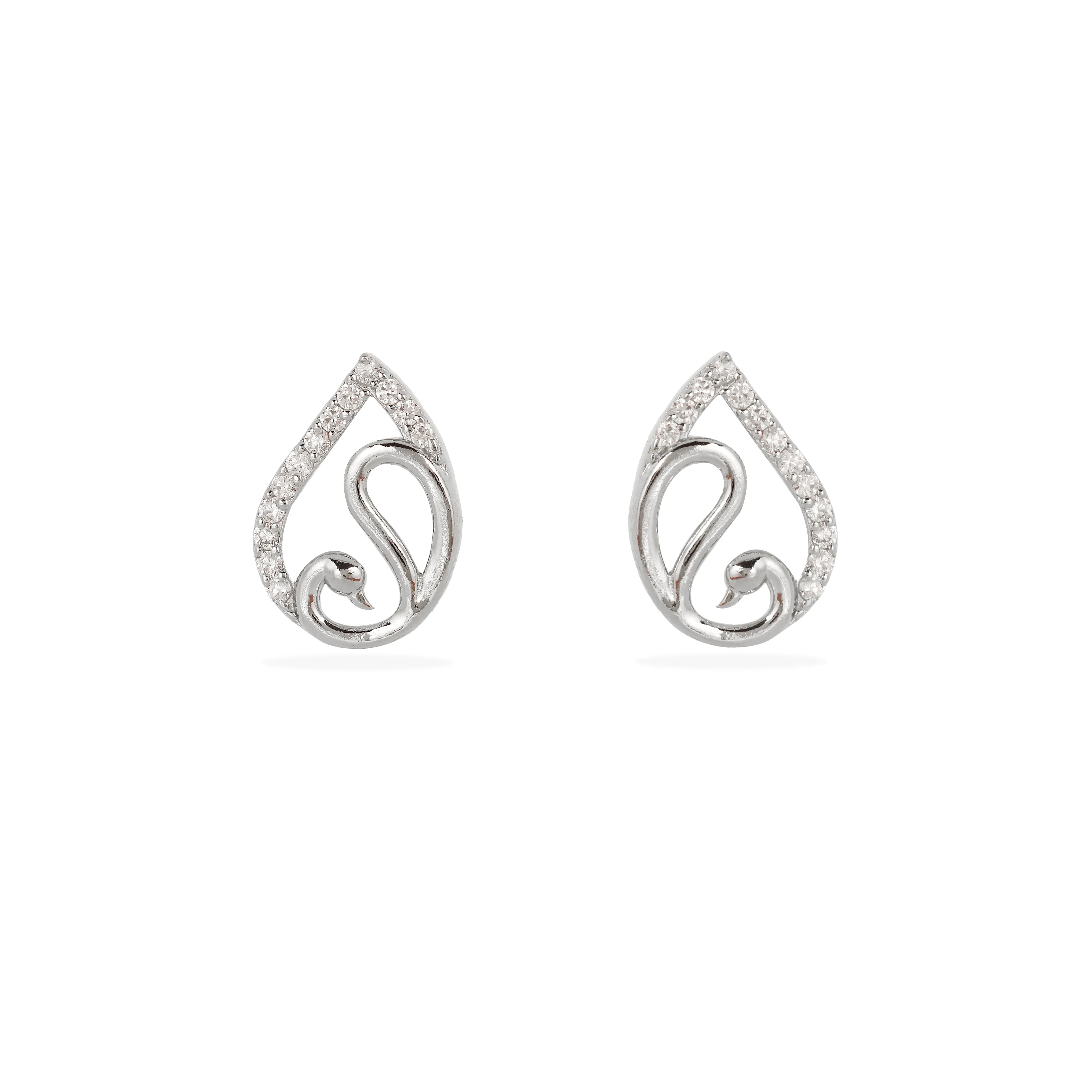 Elegant Swirl 925 Silver Stud Earrings”