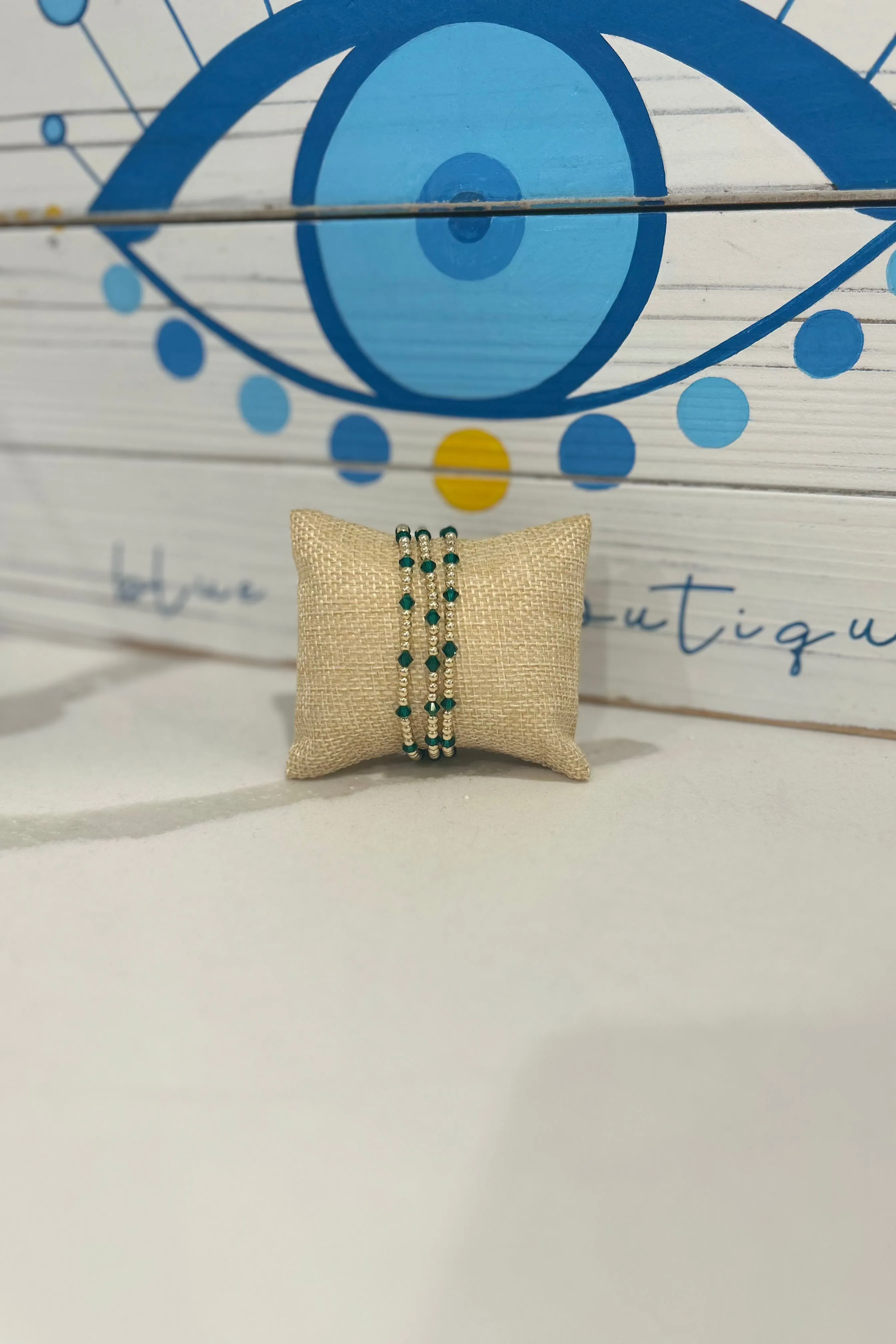 ellie gold filled swarowski crystal bracelet - emerald