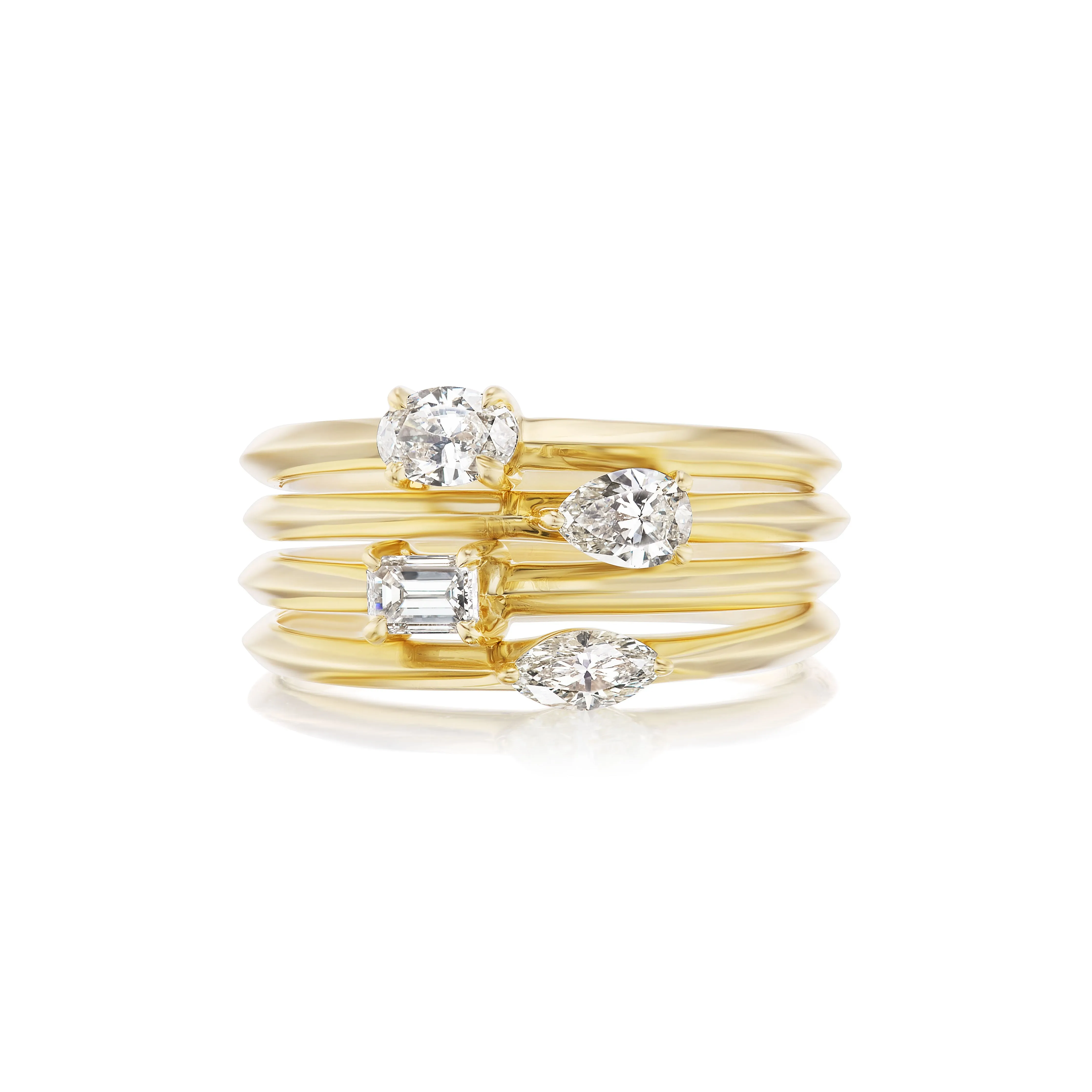 Emerald Cut Diamond Stacker Band