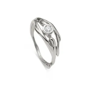 Entwined Silver White Sapphire Ring