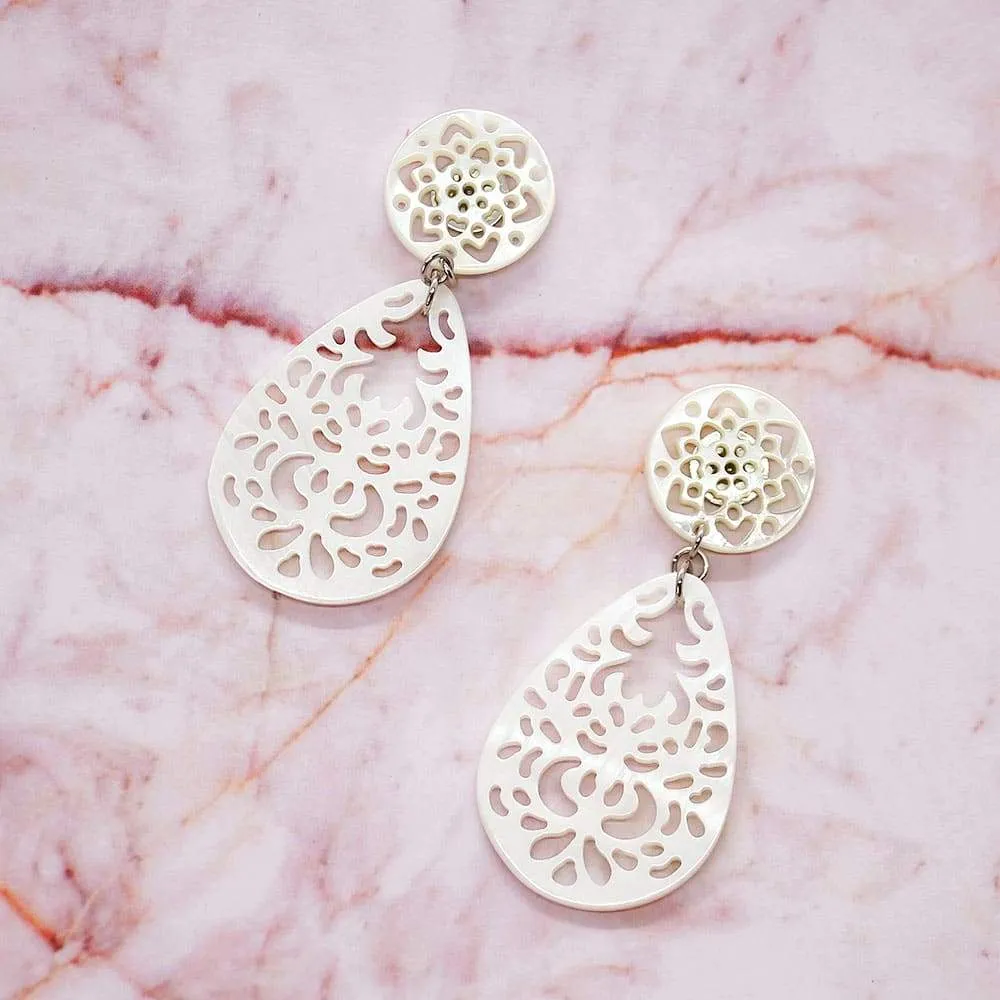 Erykah Lace Shell Earrings
